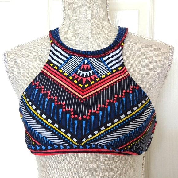 Bar III Tribal Print Vessi Halter Bikini Top - Picture 4 of 7